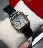 Cartier Santos Dumont 38*27.5mm Swiss Quartz Movement Crocodial Leather Strap Women Replica Watch